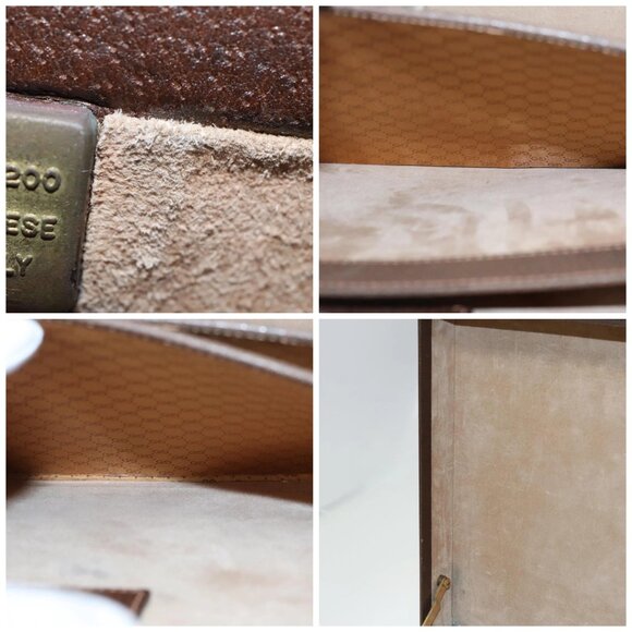 GUCCI Attache Case Trunk Leather Brown Gold - Picture 15 of 15